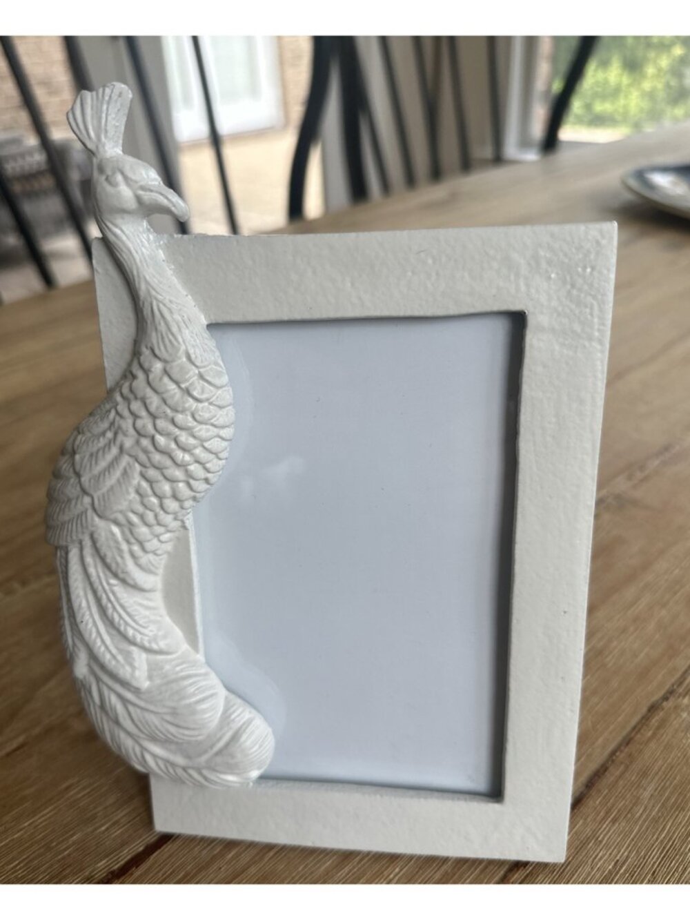 Opalhouse Jungalow Target Peacock Bird Picture Frame White Metal 4x6 Photo NEW
